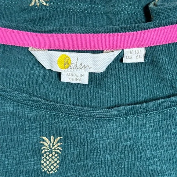 Boden Paulina Knit Shift Dress Size 6 Woodland Gold Pineapple Casual Resortwear - Picture 3 of 14